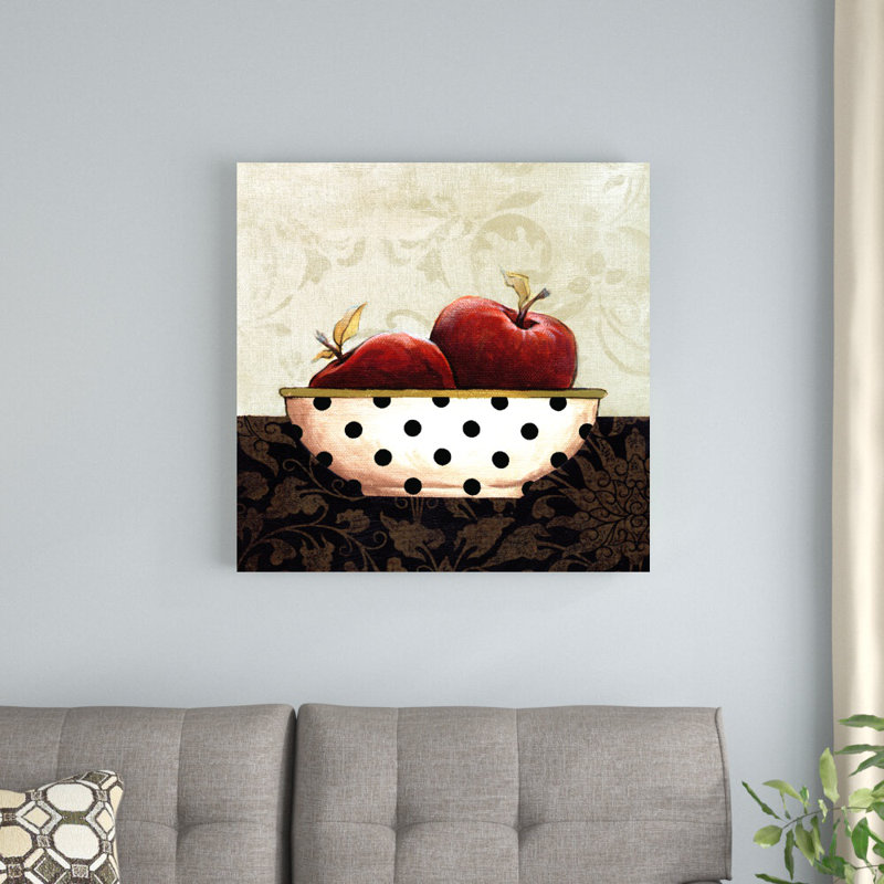 Bol à pois à pois - peinture sur toile tendue, H 30 po x l 30 po