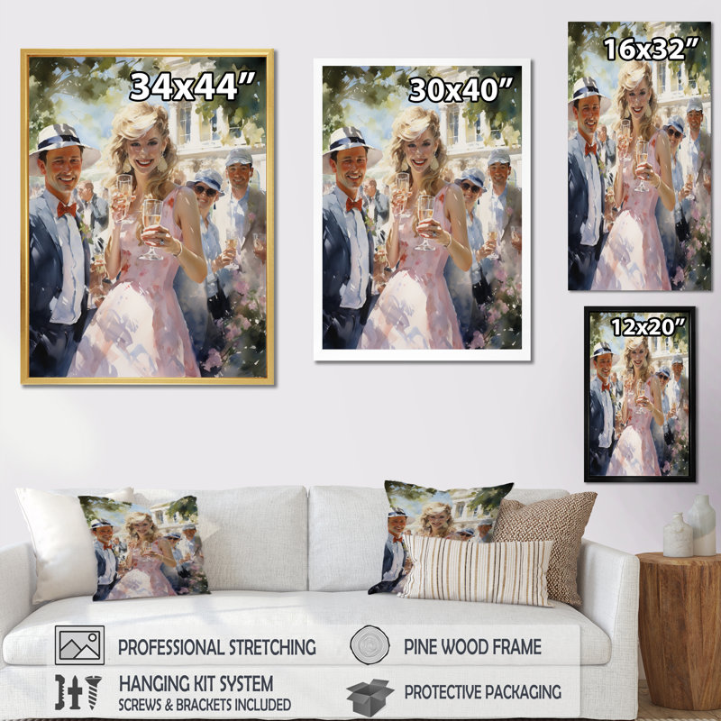 «Country Club Elegant Social Gathering III», reproduction sur toile, H 40 po x l 30 po x P 1,5 po