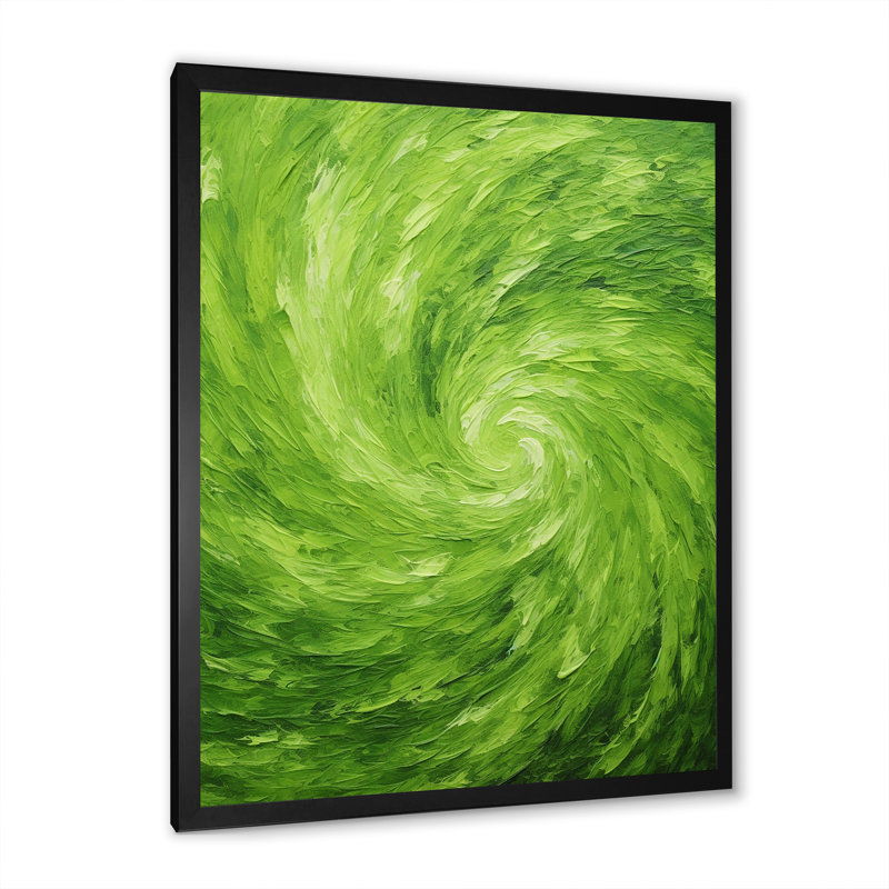 «Green Serene Spiral Dreams IV - Abstract Spirals Wall Decor_106195», H 44 po x l 34 po x P 1,5 po