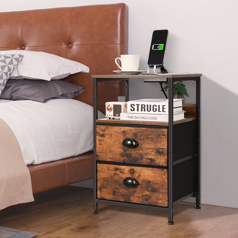 Syir 14.96 " W Steel Nightstand