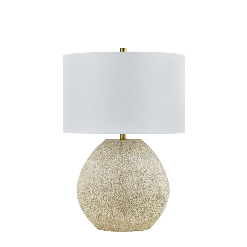 Lampe de table en résine avec abat-jour en tissu 28 po Hugo, beige