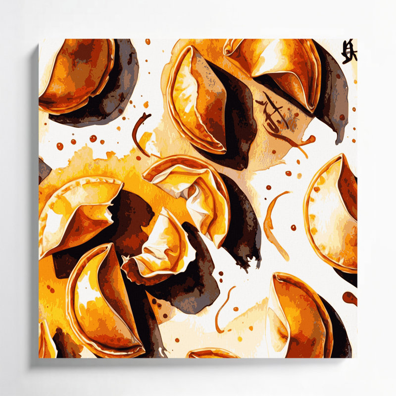 Desserts Fortune biscuits, art mural sur toile beige