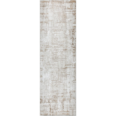 Tapis moderne ivoire et brun Leala