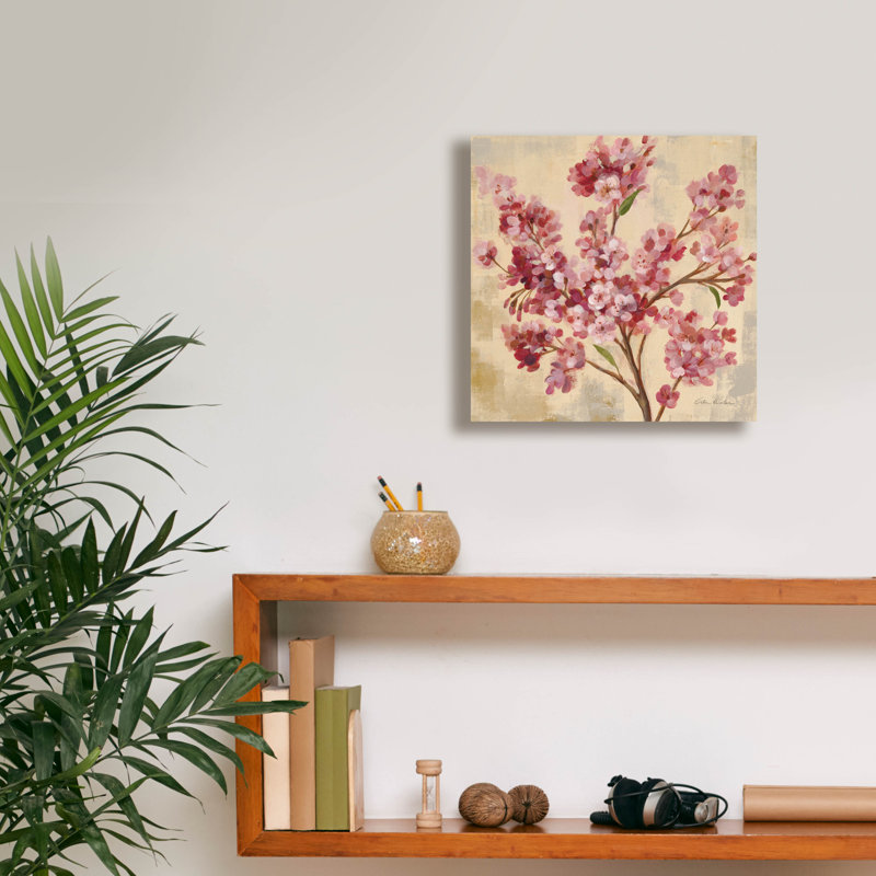 «Epic Graffiti» «Pink Cherry Branch 1» par Silvia Vassileva, art mural sur toile, H 12 po x l 12 po