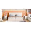 Lit plateforme très grand beige avec rangement rembourré hydraulique efficace