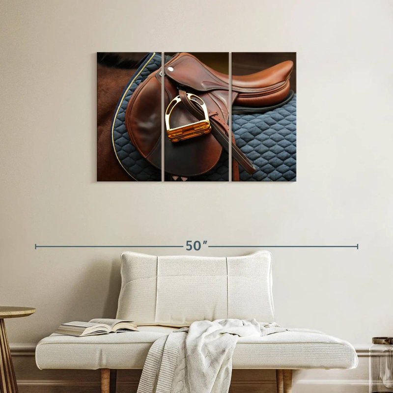 Mehar Brown Leather Saddle, 24" H x 38" W