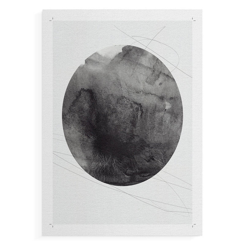 Graphite Moon I - reproduction de toile seulement - NON-CADRE, H 27 po x l 18 po