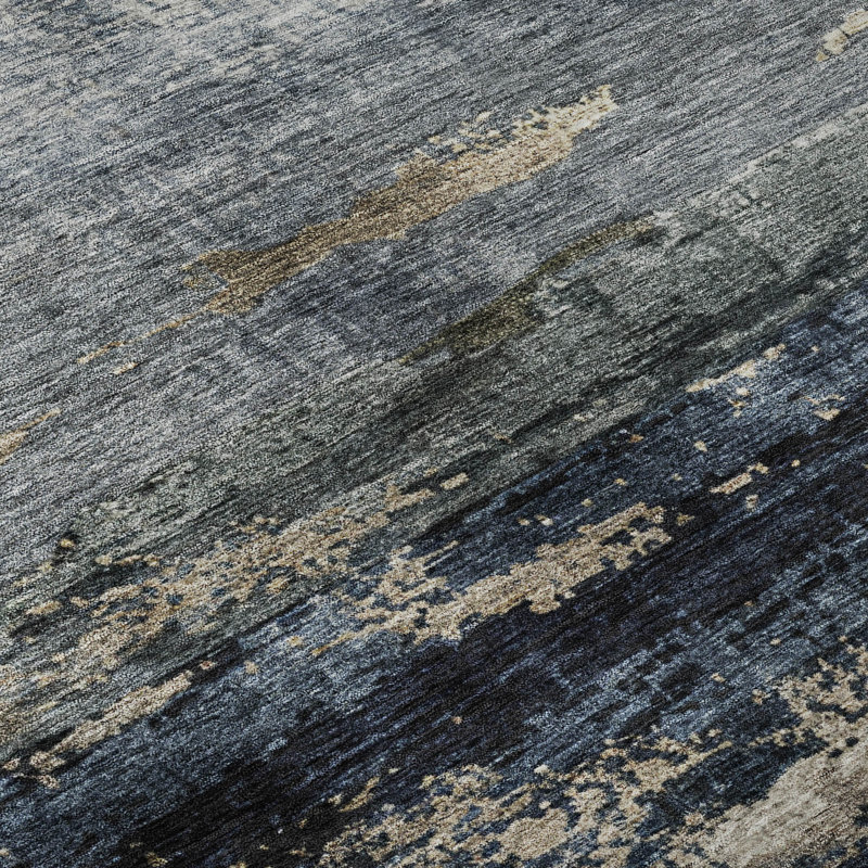 Tapis abstrait lavable à la machine Premium AMF1195 Lyndhurst, Rectangle 10 pi x 14 pi