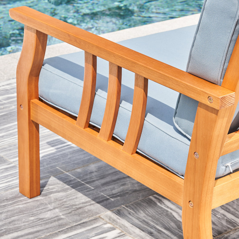 Canapé d'extérieur en bois avec coussin Kapalua