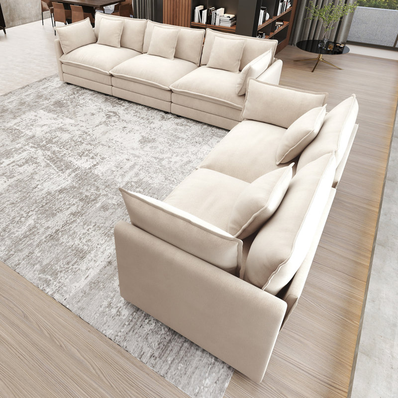Ensemble de salon en chenille 2 pièces, Beige