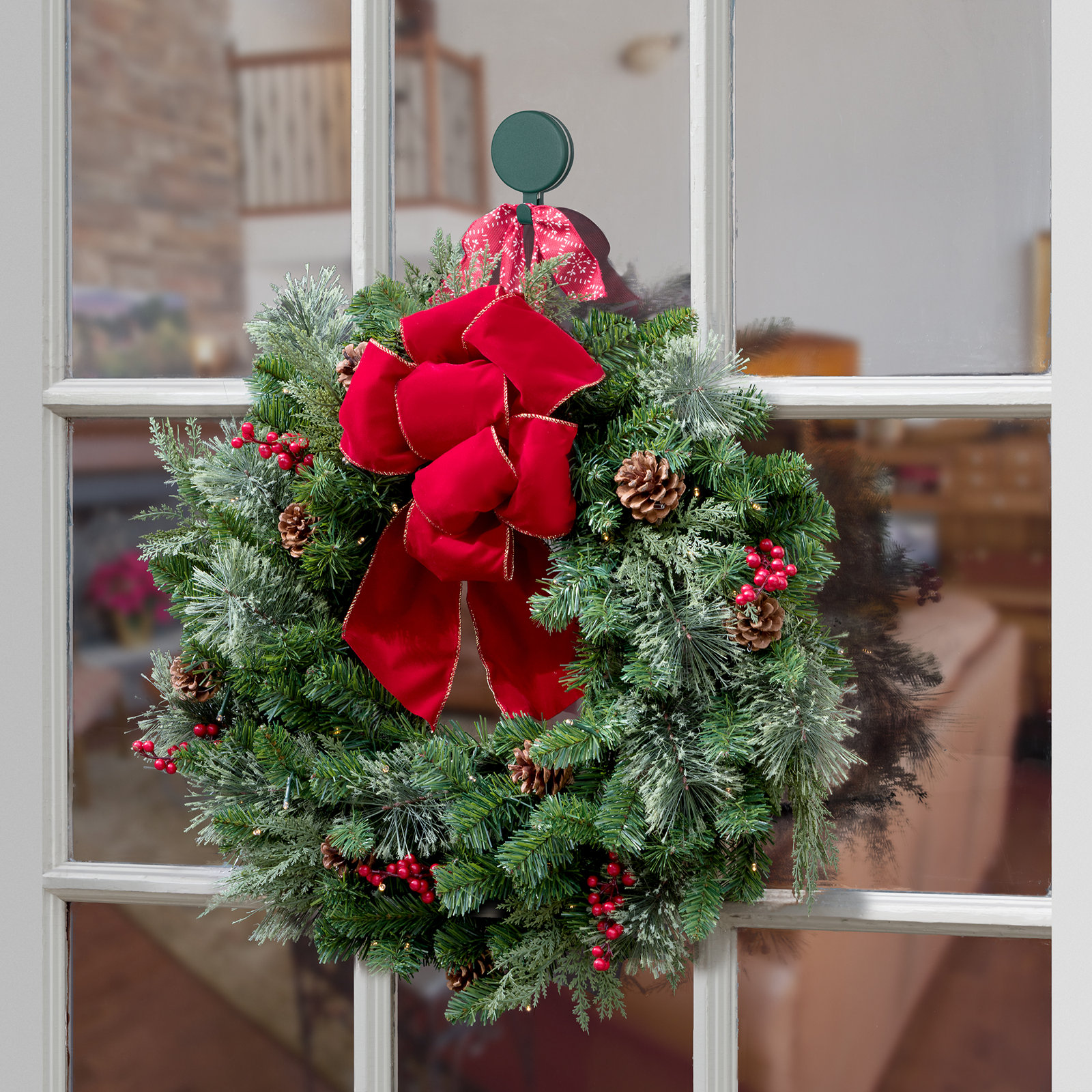 Lekhraj Magnetic Wreath Hanger, 1, Green