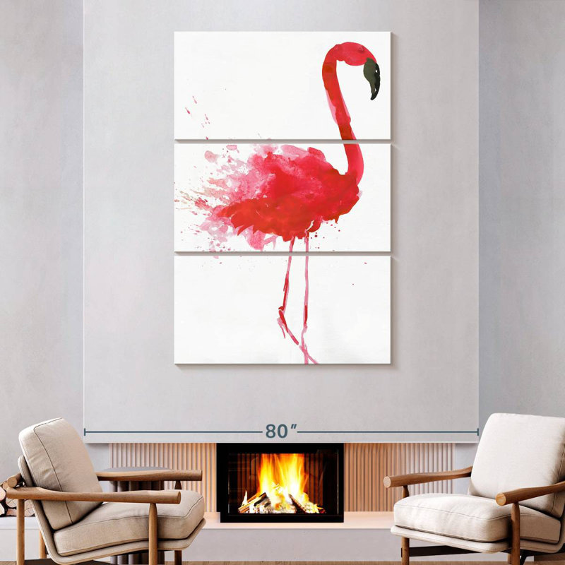 Joli flamant rose Brampt, H 74 po x l 48 po