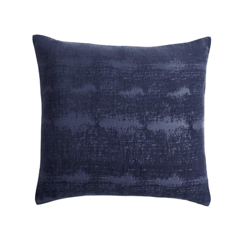 Textured Cotton Velvet Sham With Hidden Zipper Closure, Euro, Navy