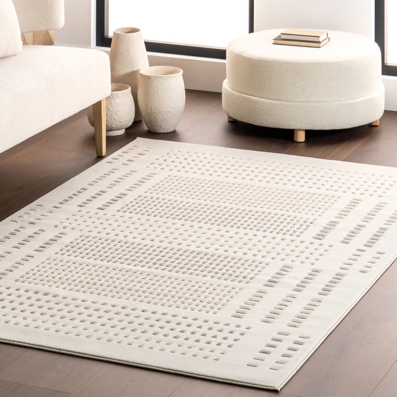 Tapis géométrique lavable à la machine Rowyn, Rectangle 8 pi x 10 pi