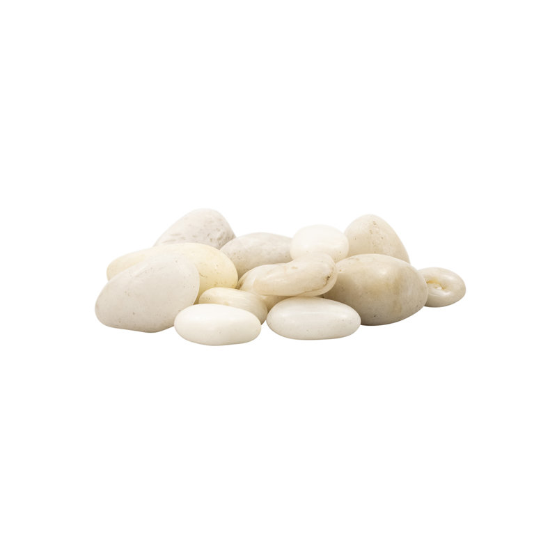 30lb 1 - 3 Inch White Polished River Pebbles For Garden & Home Decor, Outdoor Landscaping, Garden & Yard