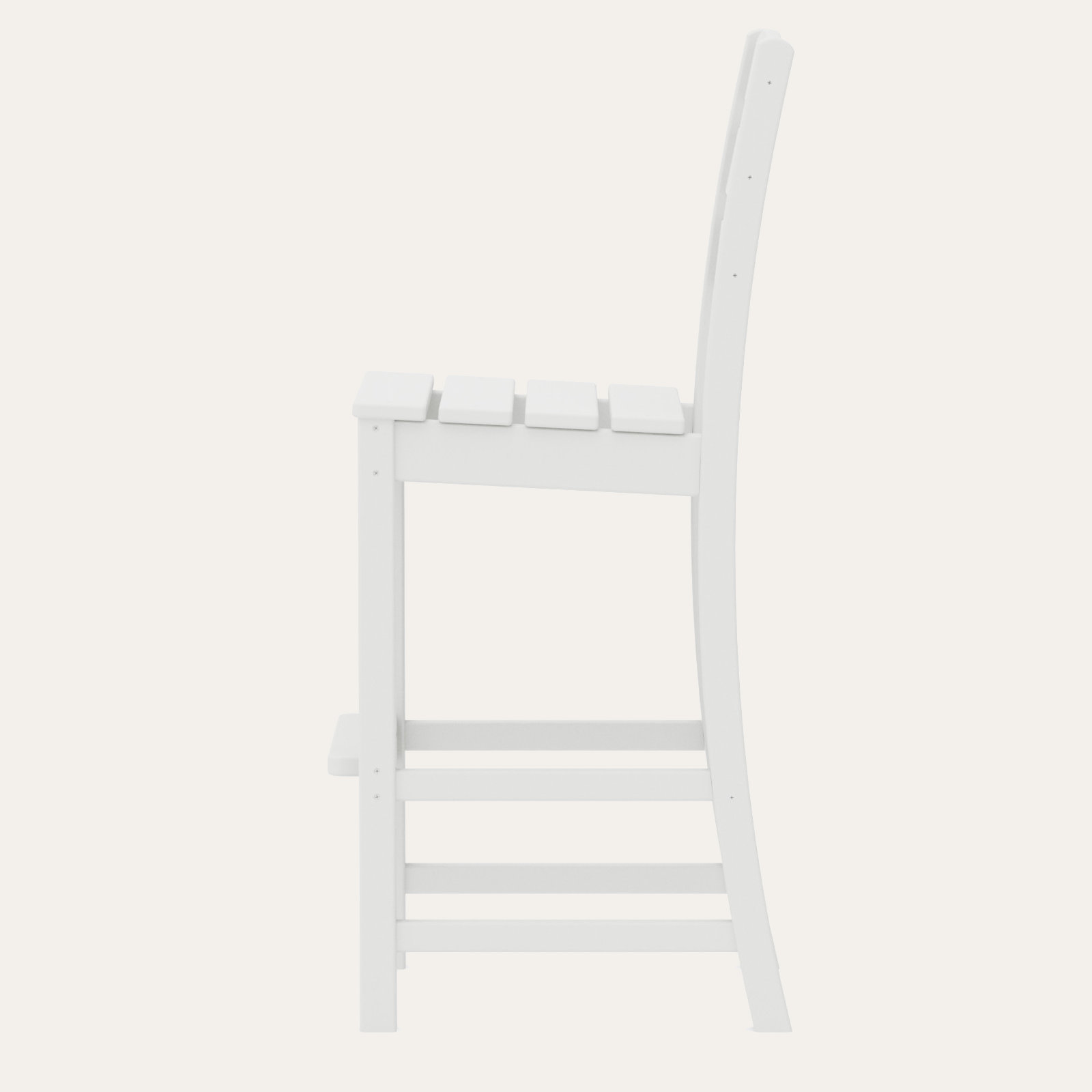 POLYWOOD® Lakeside Armless Patio Bar Stool, White