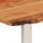 Elaenor vidaXL Dining Table, Natural Edges Tabletop with Power-Coated Steel Legs, Rustic Design Bistro Table for Dining Room, Kitchen, Solid Acacia Wood-805253605-805253603