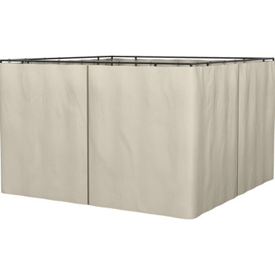 Panneau latéral beige de pavillon de jardin, 10 pi x 10 pi, avec et crochet, pour les cabanes d'extérieur, facile à installer