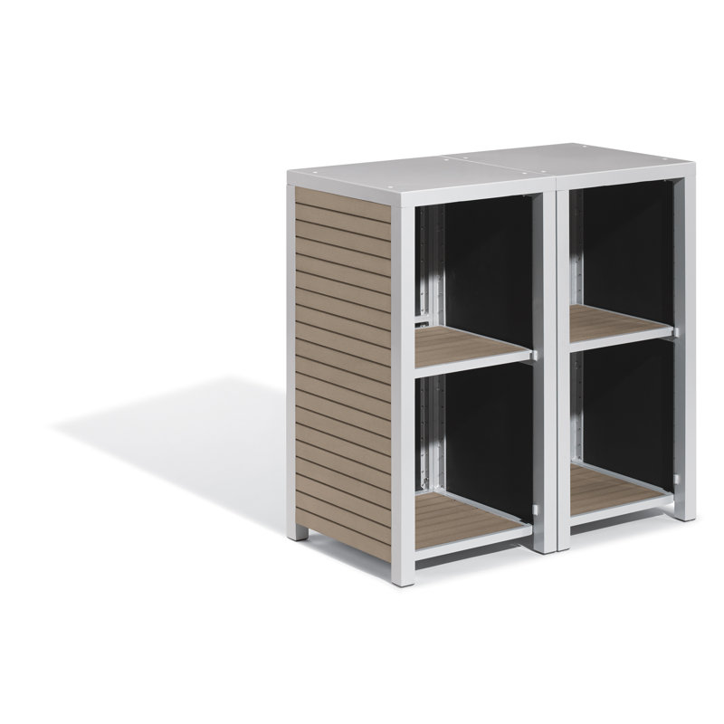 Ensemble de tablettes modulaires Travira, Bois de teck rétro