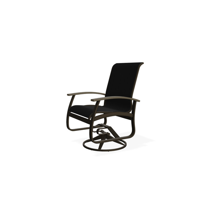 Belle Isle Outdoor Dining Armchair, Black 5D Sunbrella®, Beachwood P40, Textured Beachwood