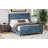 50.7'' High Headboard Corduroy Upholstered Bed Frame With Vertical Stripe Wingback And High Footboard No Box Spring Needed-105504221-105504224