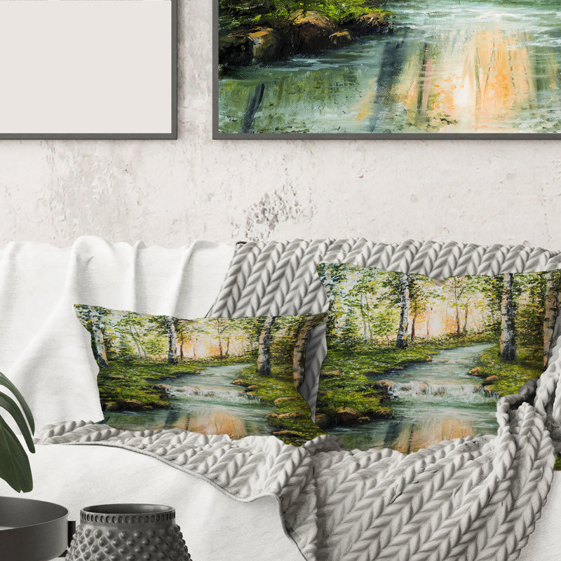 Housse et insert de coussin carré River, 18" x 18"