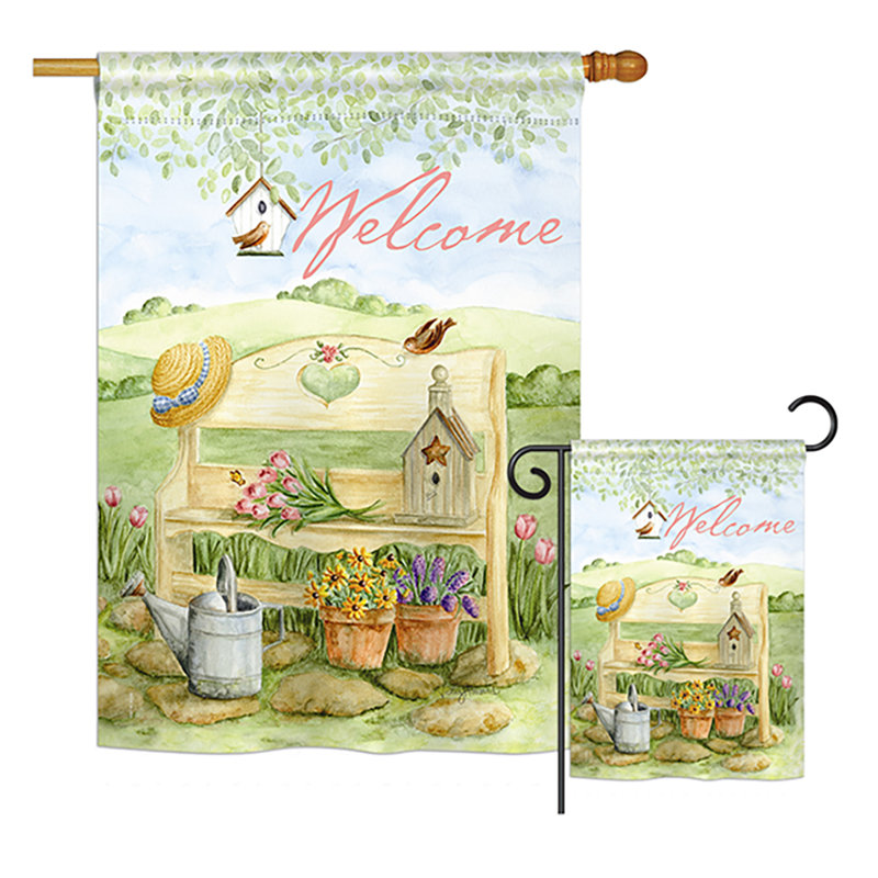 Polyester à 2 côtés 40 x 28 po drapeau de jardin