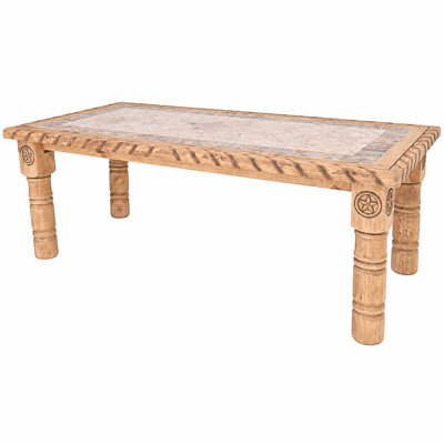 Rustic Stone Inlay Star Dining Table