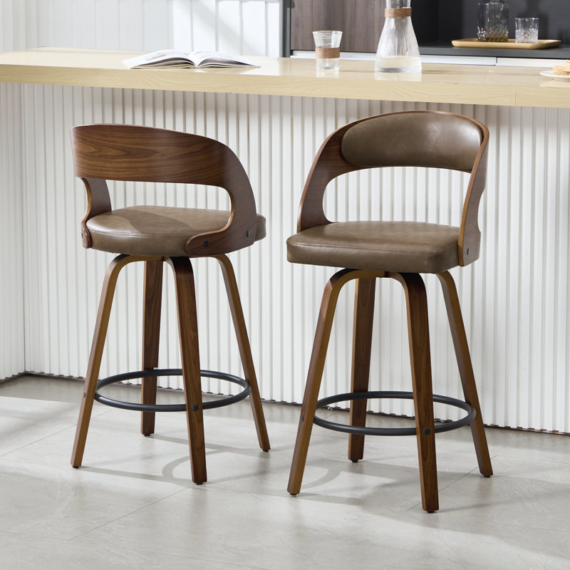 Ensemble de 2 tabourets de bar pivotants, Coffee, 2