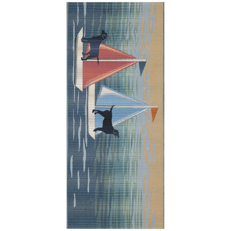 Smithies No Pattern And Not Solid Color Synthetic Non-Skid Kitchen Mat, Runner 1'11" x 4'11"