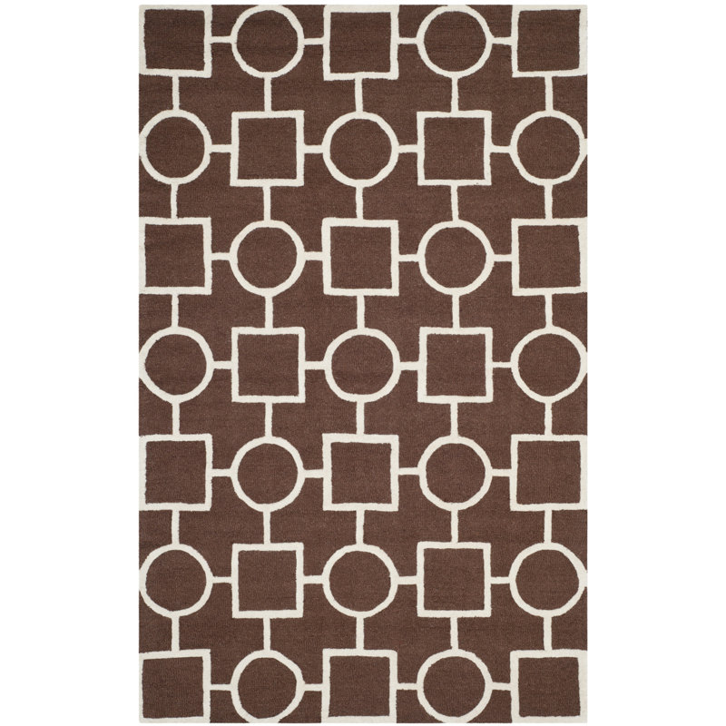 Tapis géométrique en laine touffeté à la main Deedgra, Rectangle 8 pi x 10 pi