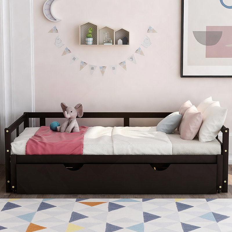 Extending Daybed With Trundle, Wooden Daybed With Trundle, Espresso