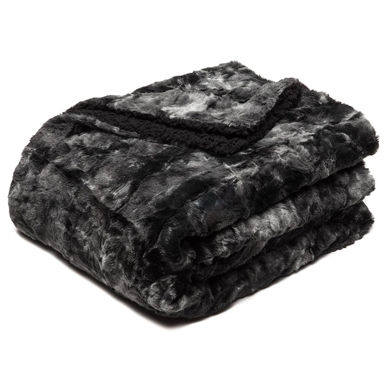 Couverture tissée , L 66 po x L 90 po, Noir