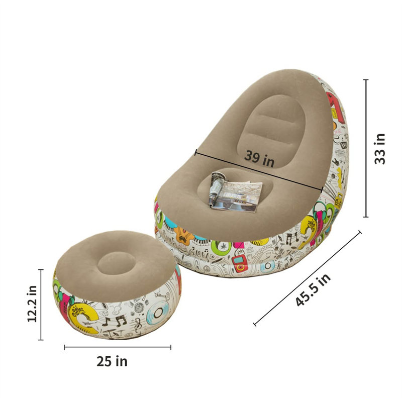 Chaise longue inclinable gonflable Clea, Gris