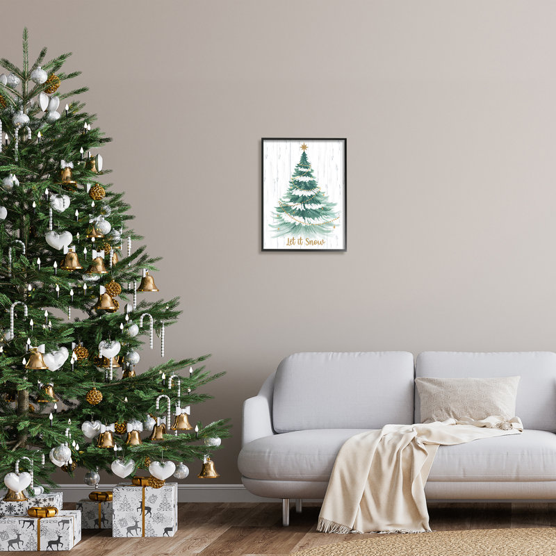 «Ba-857», impression encadrée «Let It Snow» par Sharon Lee, Giclée encadrée noir minuit, H 20 po x l 16 po x P 1,5 po