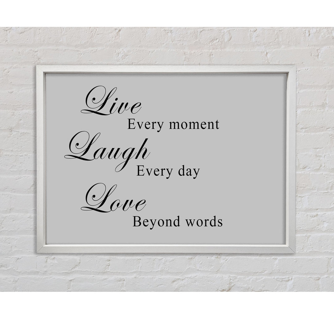 Love Quote Live Laugh Love Green - Einzelbildrahmen Kunstdrucke auf Leinwand