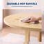 Table de salle à manger ovale extensible avec rangement dissimulé, table de cuisine à pied central, 4 à 6 couverts, forme ronde à ovale, couleur naturelle-656749932