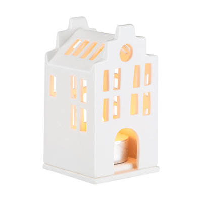 Porcelain Village House - Townhouse Stepped Gable Roof - 4.3"