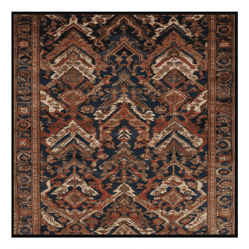 Tapis brun lavable à la machine, Carré 6 pi