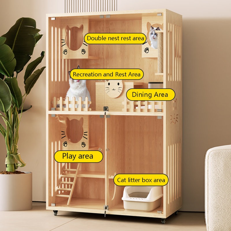 Maison pour chat confortable et écologique en bois massif