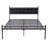 Geneal Faux Leather Upholstered Platform Bed Frame with Black Grid Tufted Headboard, Full Size Modern Metal Bed Frame, No Box Spring Needed-999439194-1002097630