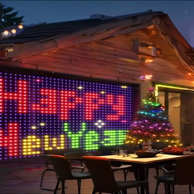 Lumière de rideau intelligente pour garage, restaurant, camping, lumières murales à changement de couleur, contrôle de groupe, 400 DEL