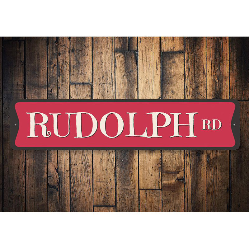 Panneau Rudolph Road Holiday, H 4 po x l 18 po x P 0,04 po