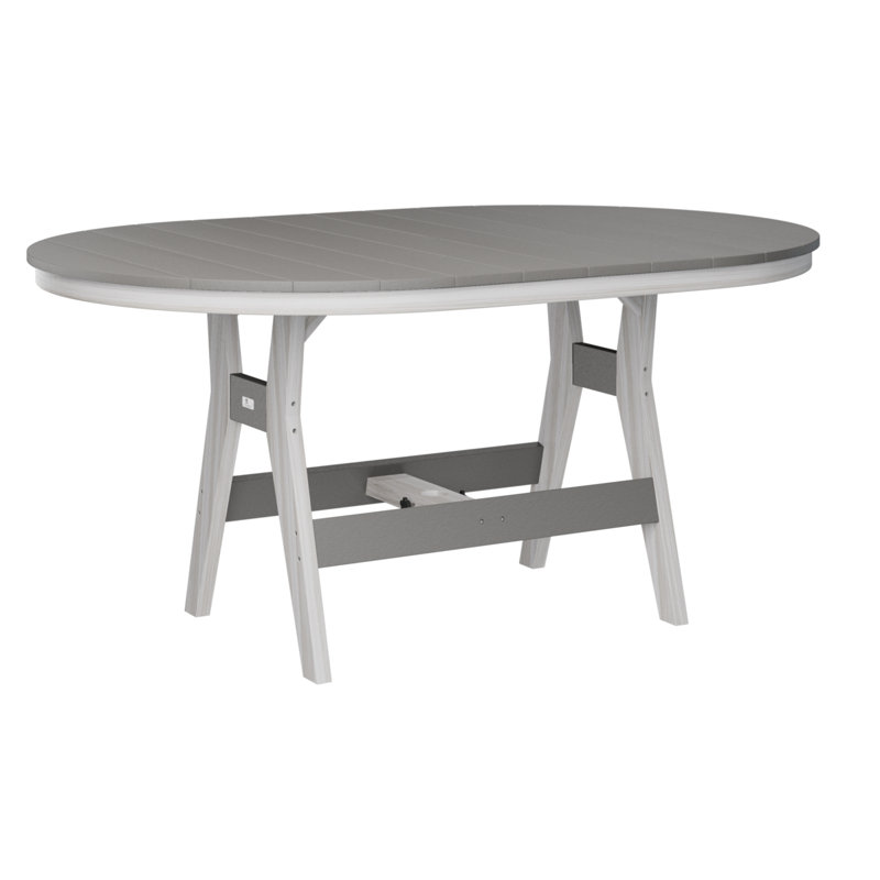 Table de bar berlinoise Berlin, 38.87" H x 64" W x 44" D, Coquille de mer, Gris clair