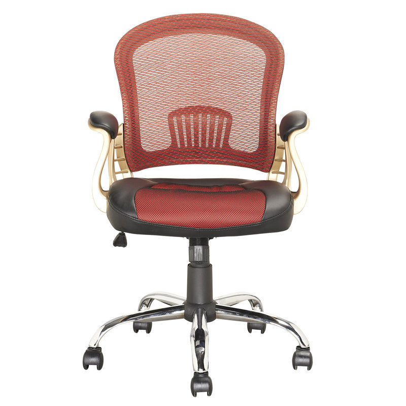 Chaise de travail en maille Clayborn, Rouge / Noir
