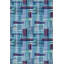 Tapis décoratif bleu à motif lavable à la machine-2002496648