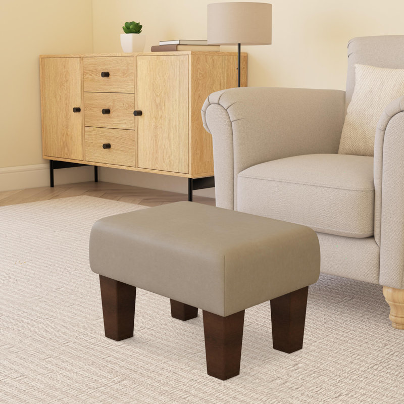 Acierno Mahogany Wood Contemporary Leg - Faux Leather, Flake Grey, Brown