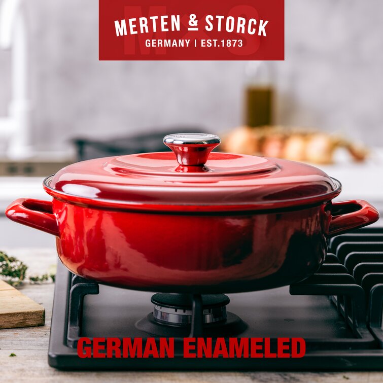 New in Box MERTEN & STORCK Germany Enameled Cast Iron Teal Dutch Oven 5.3  QT