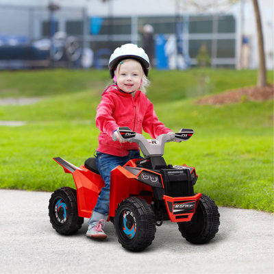 ATV Quad Car, 6V Four-Wheeler For  With Forward Backward Function, Wear-Resistant Wheels For Toddlers Ages 18-36 Months, Red