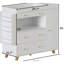 Commode de table à langer moderne avec 3 tiroirs et plateau blanc, facile à assembler, meuble-lavabo à 12 tiroirs de 54 po, tablettes ouvertes pour l'organisation de la chambre à coucher, utilisation à long terme, luminosité